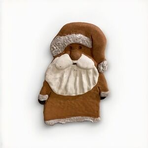 Olympic Pottery Santa Terra Cotta Votive Candle Holder Red And Gray‎ Terra Cotta